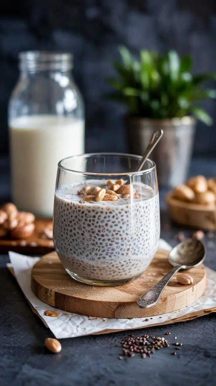 Chia seed pudding with protein powder