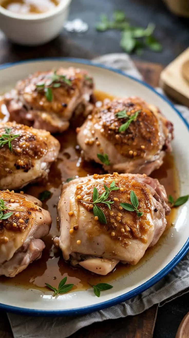 Honey mustard glazed chicken thighs th