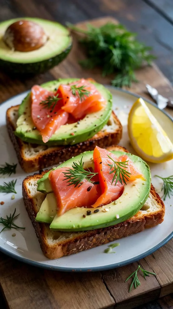 Smoked salmon and dill avocado toast t