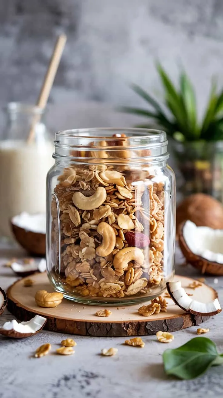 Vegan coconut cashew granola this vega