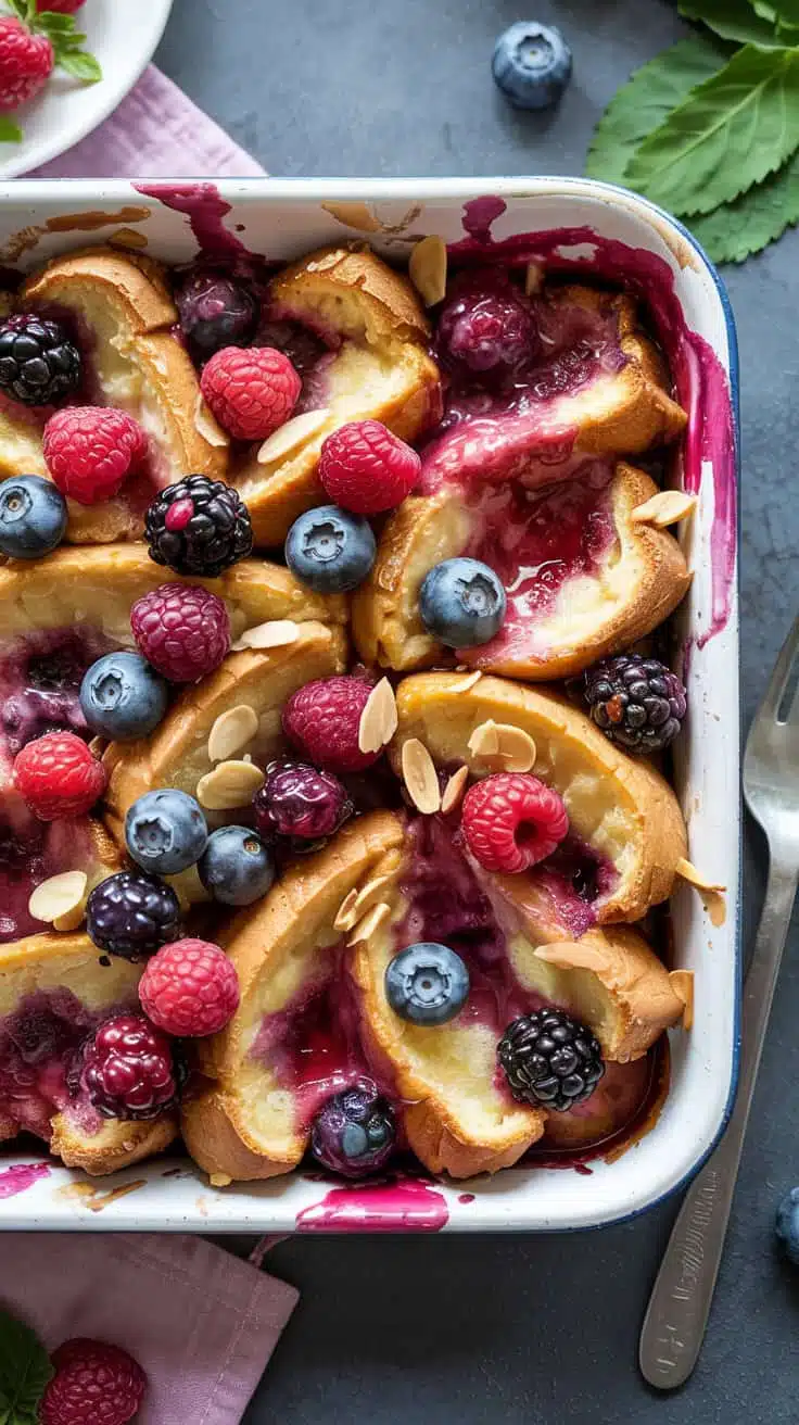 Berry almond baked french toast bake t zw qehw
