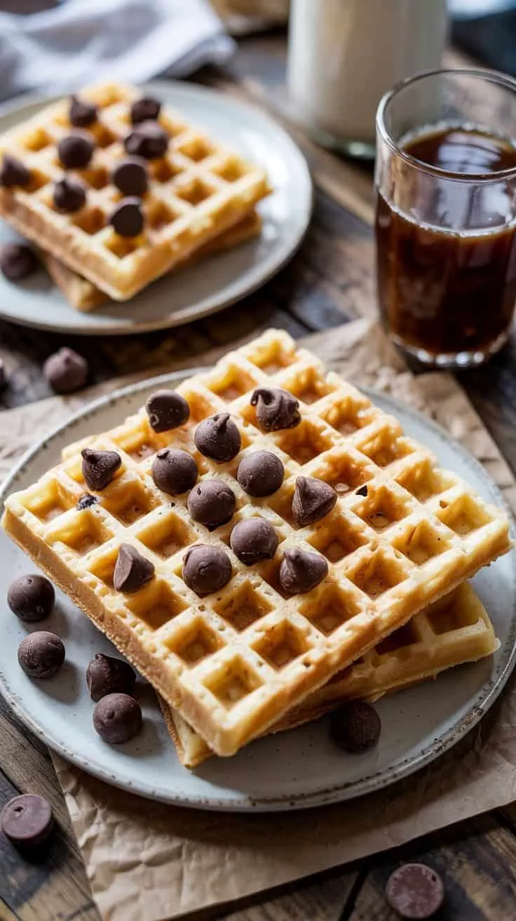 Chocolate chip waffles chocolate chip