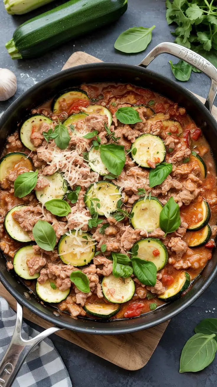 Italian style ground turkey skillet wi
