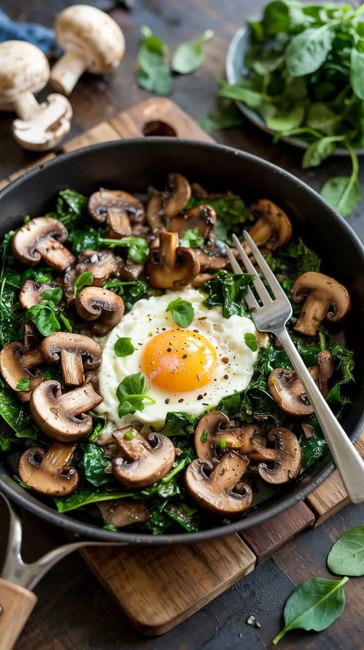 4 mushroom and kale scramble skillet thi d6h ubf3pw myqzsaa