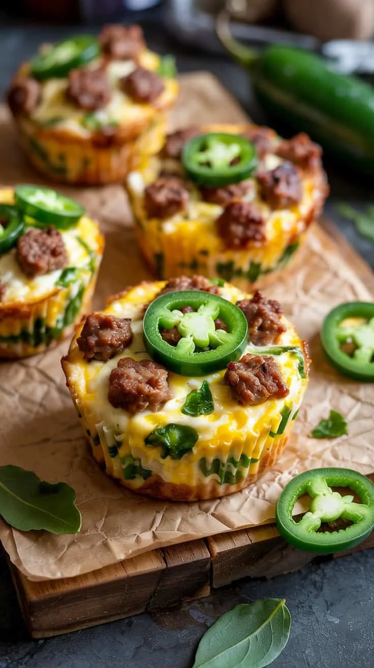 Sausage and jalapeno spiced egg muffin c37k lzxibrvqs