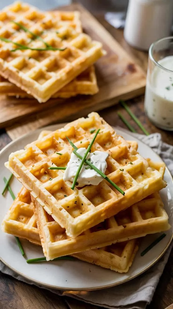 Savory cheddar and chive waffles savor yp