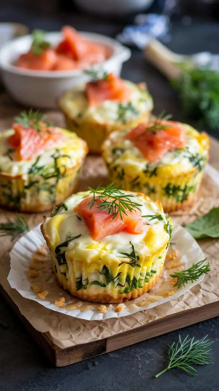 Smoked salmon and dill egg muffins the ha