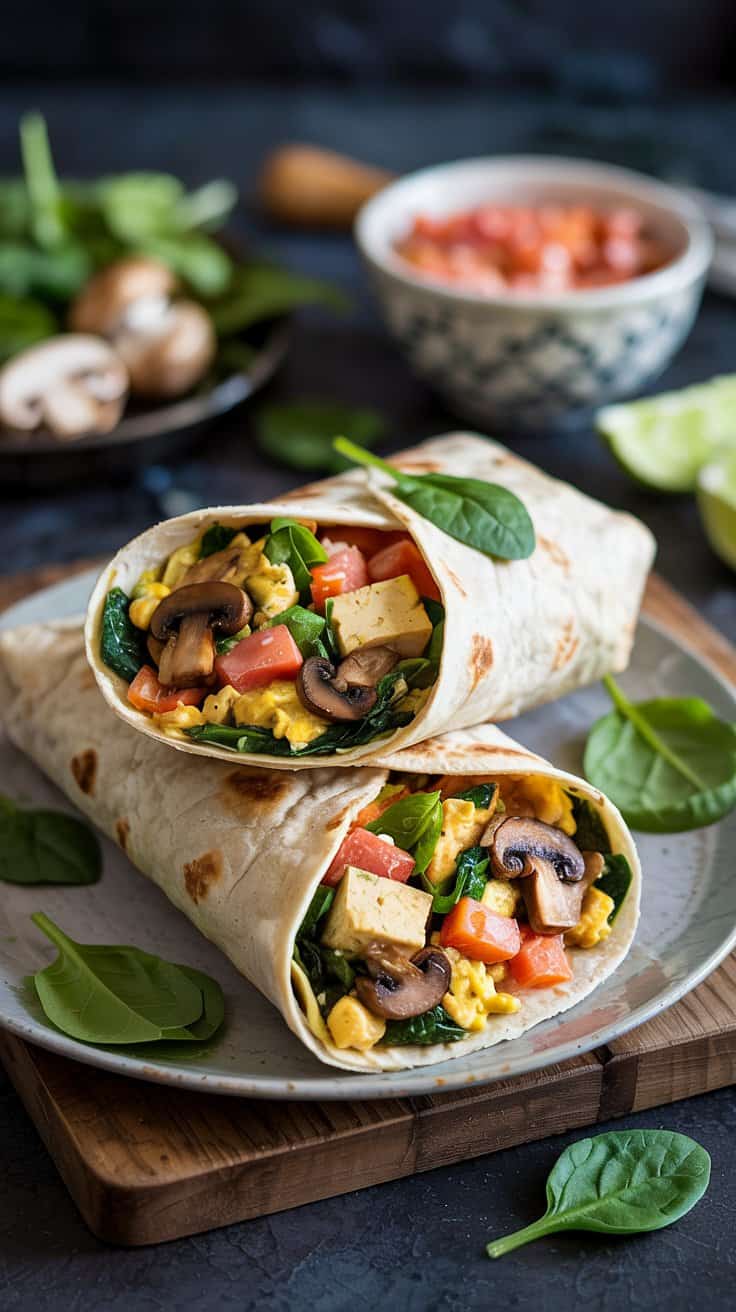 Veggie packed tofu scramble breakfast rekxq