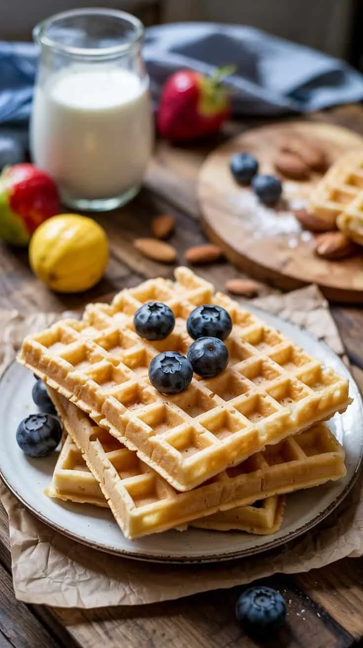 Gluten free almond flour waffles these
