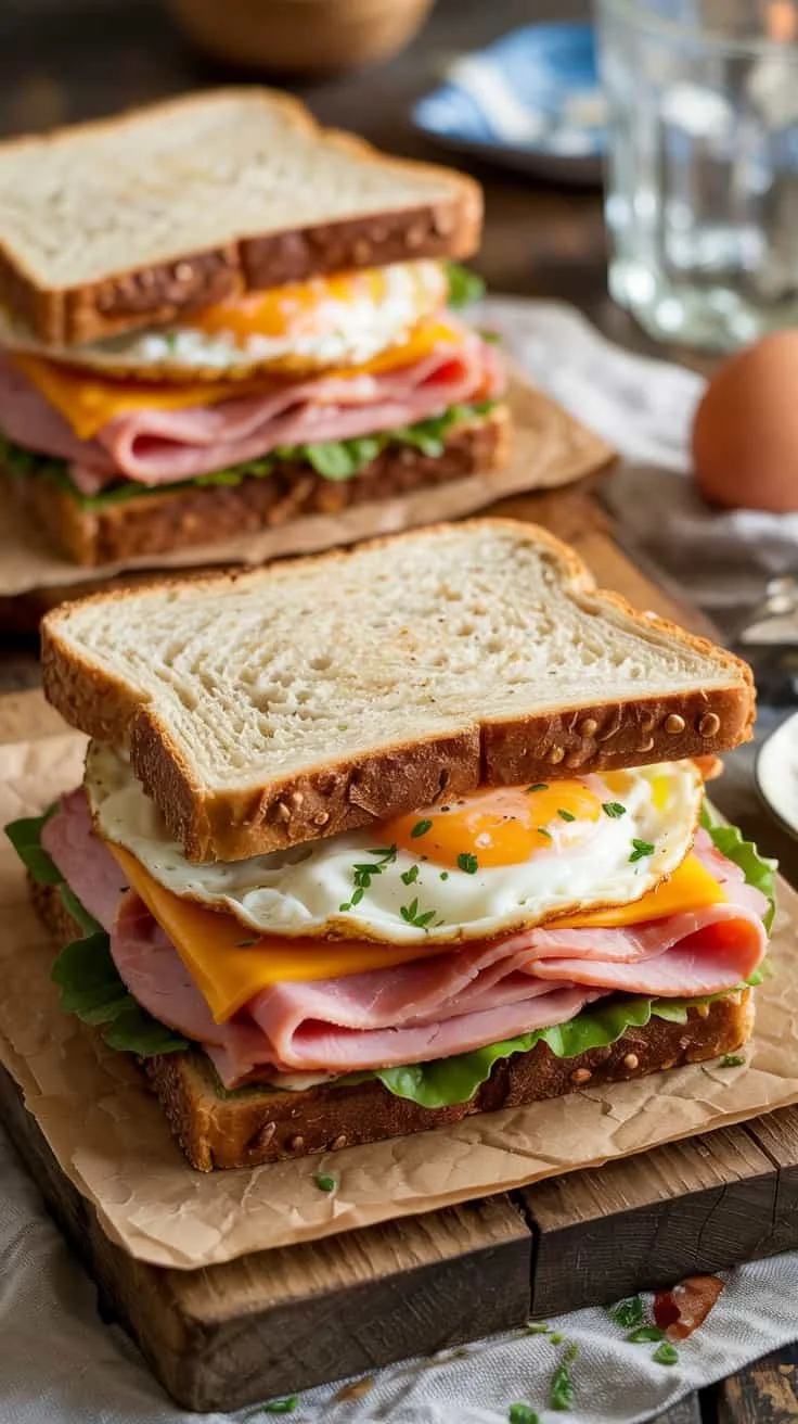 Ham egg cheddar whole grain sandwich t msxb2r rrvnw