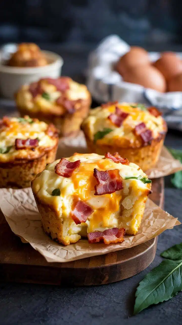 Low carb breakfast muffins with bacon