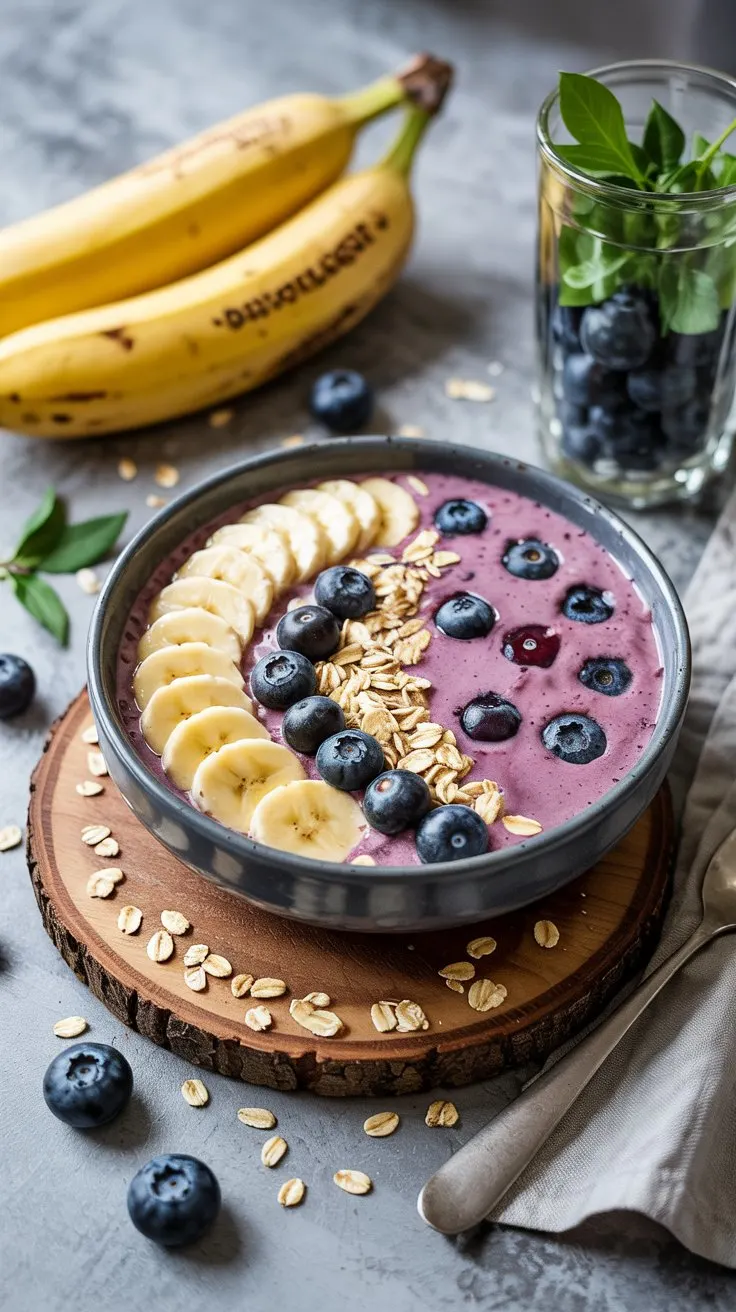 Oatmeal blueberry smoothie bowl this