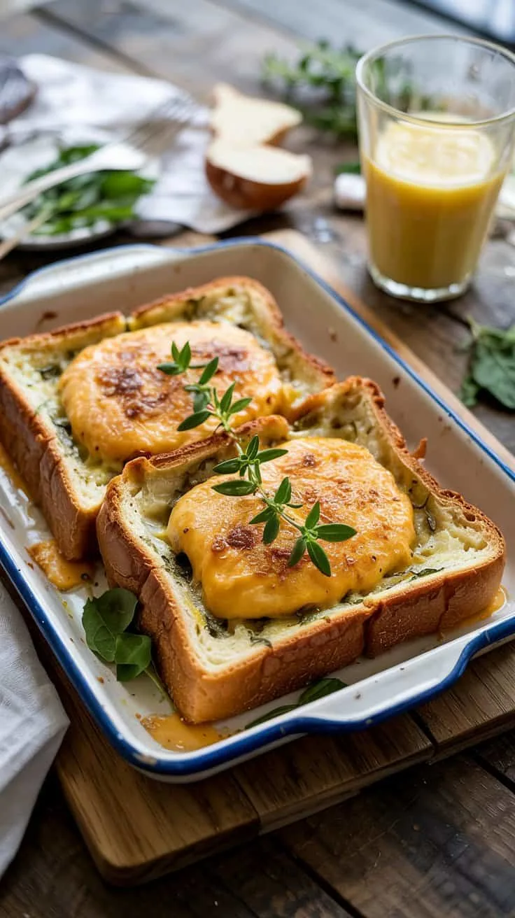 Savory herb cheese baked french toast