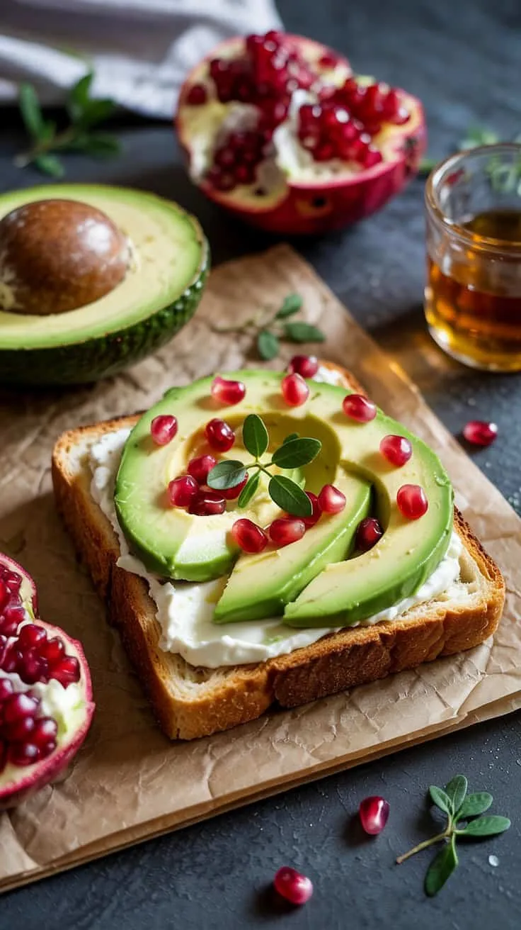 Sweet and savory avocado toast with ho owuxinr