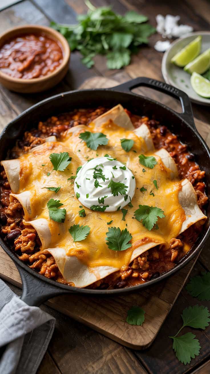 Ground turkey skillet bake
