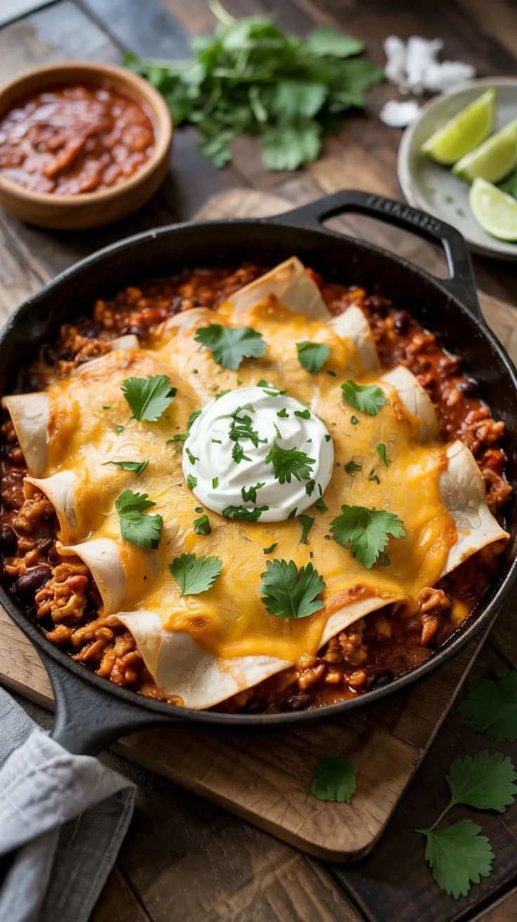 Ground turkey skillet bake