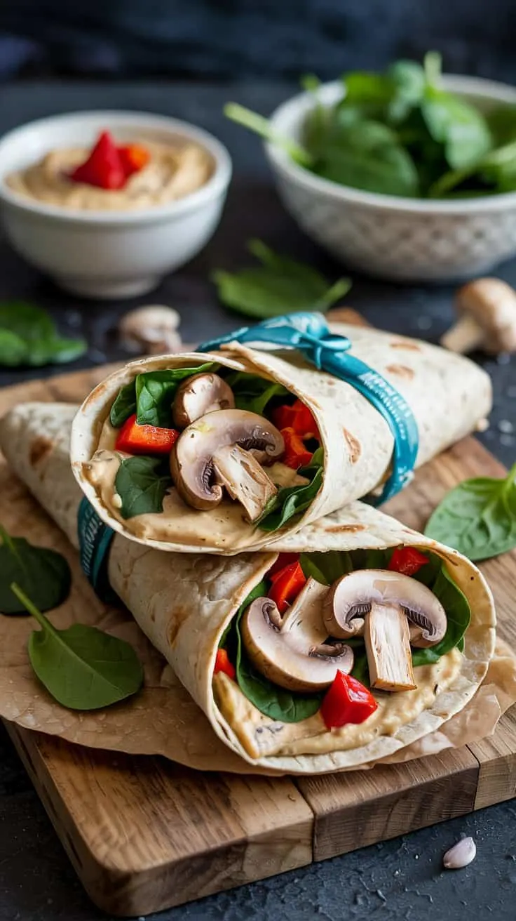 Veggie hummus breakfast wrap this vegg