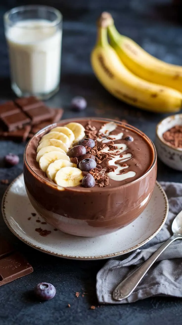 Chocolate banana breakfast smoothie bo g0nszlx