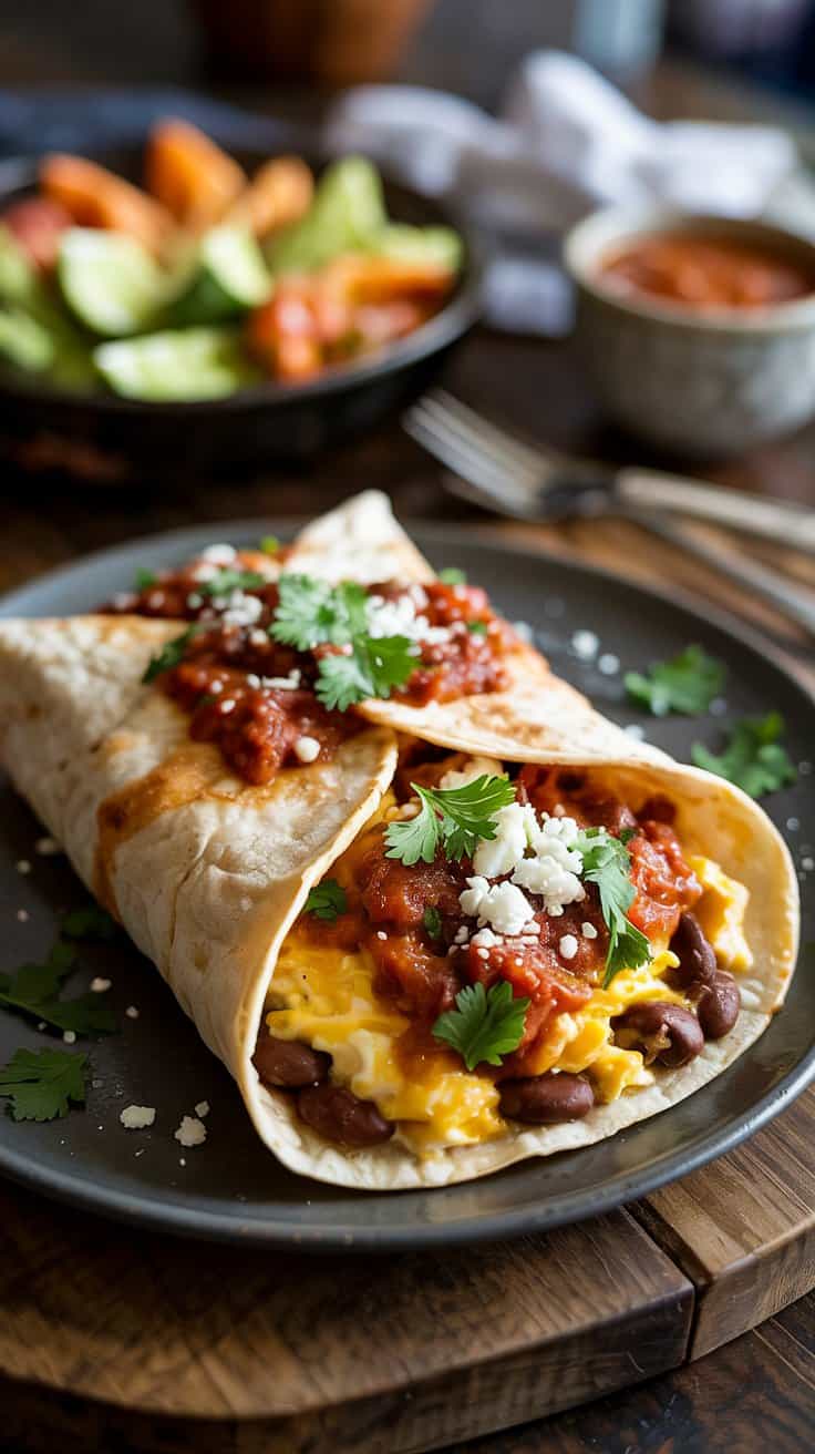 Huevos rancheros style breakfast burri byhbwuq