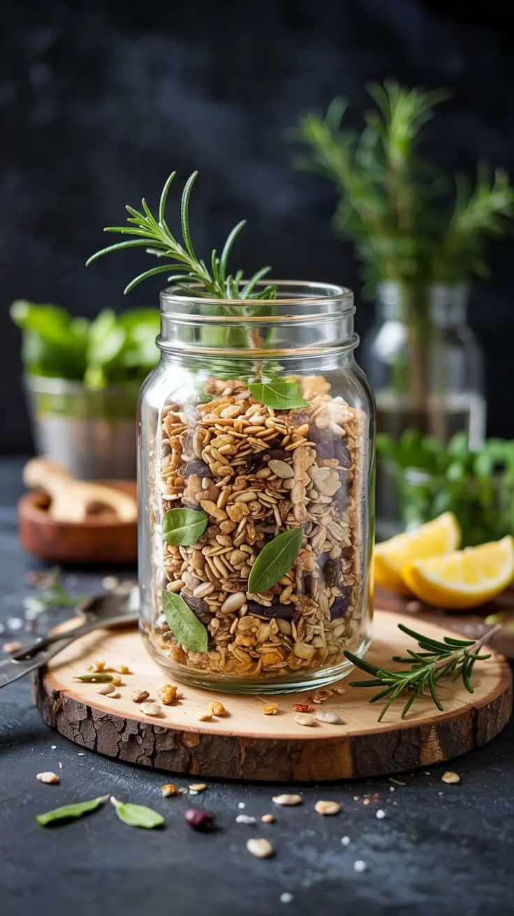 Savory herb and seed granola this savo