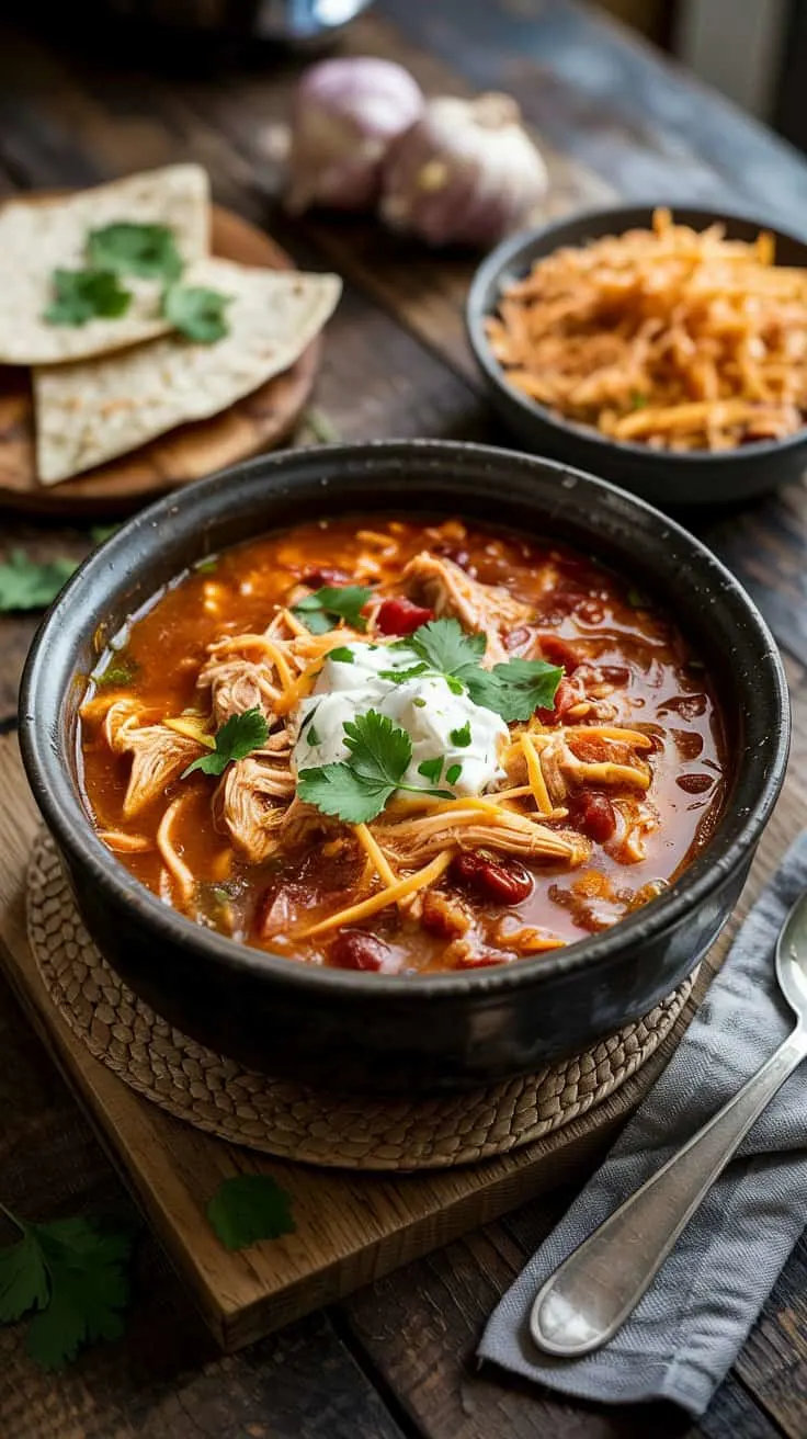 Slow cooker chicken enchilada soup thi owg