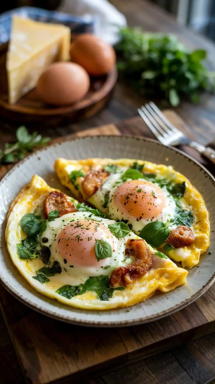 Three cheese herb omelette this three