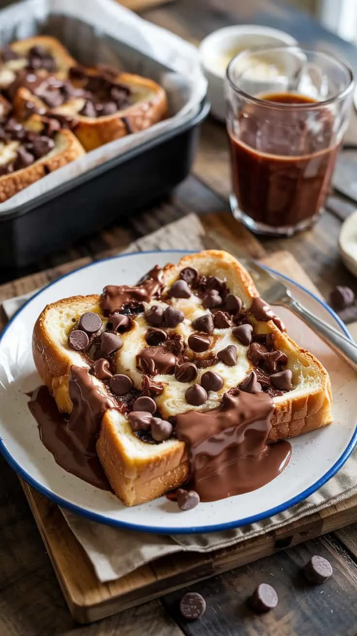 Chocolate chip baked french toast choc 9a