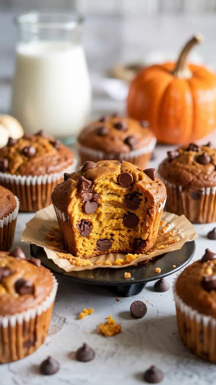 Chocolate chip pumpkin muffins chocola vlyq
