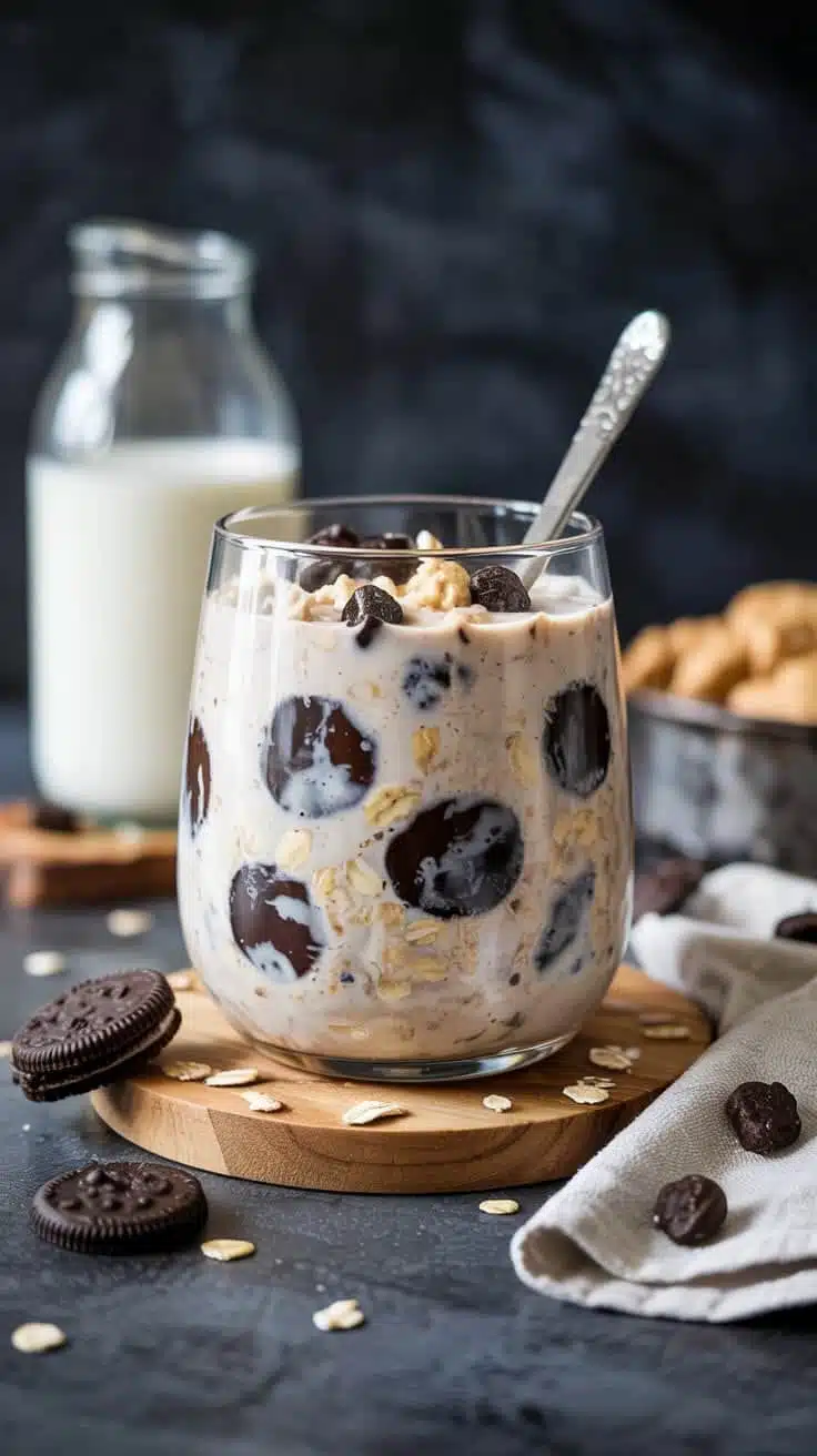 Cookies and cream overnight oats this