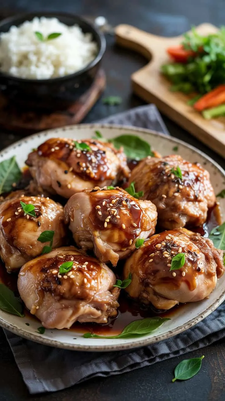 Teriyaki chicken thighs with sesame se qz wlnmmy7 xoa