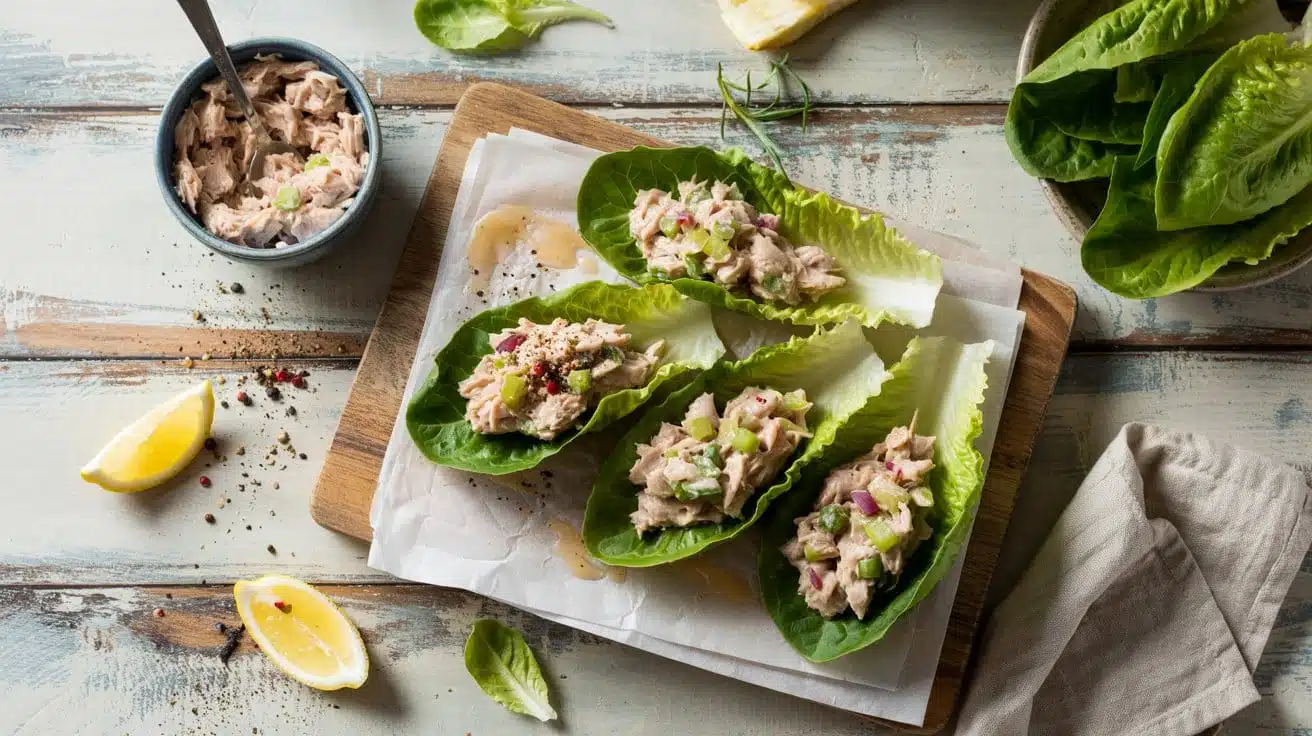 Classic tuna salad lettuce wraps a bri