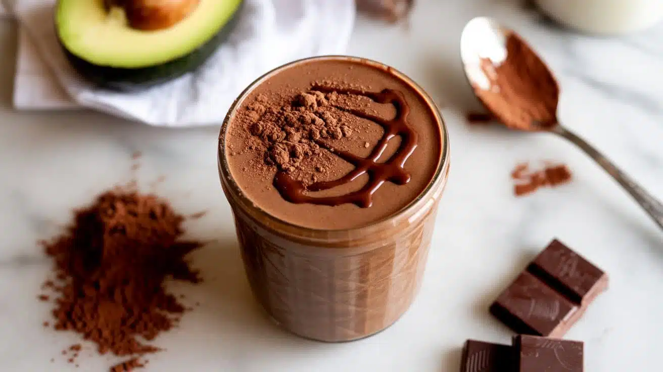Creamy chocolate avocado smoothie a br yirdb0a mxw