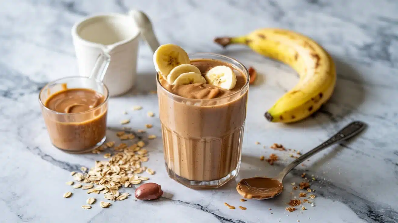 Peanut butter banana protein smoothie v waxiqw