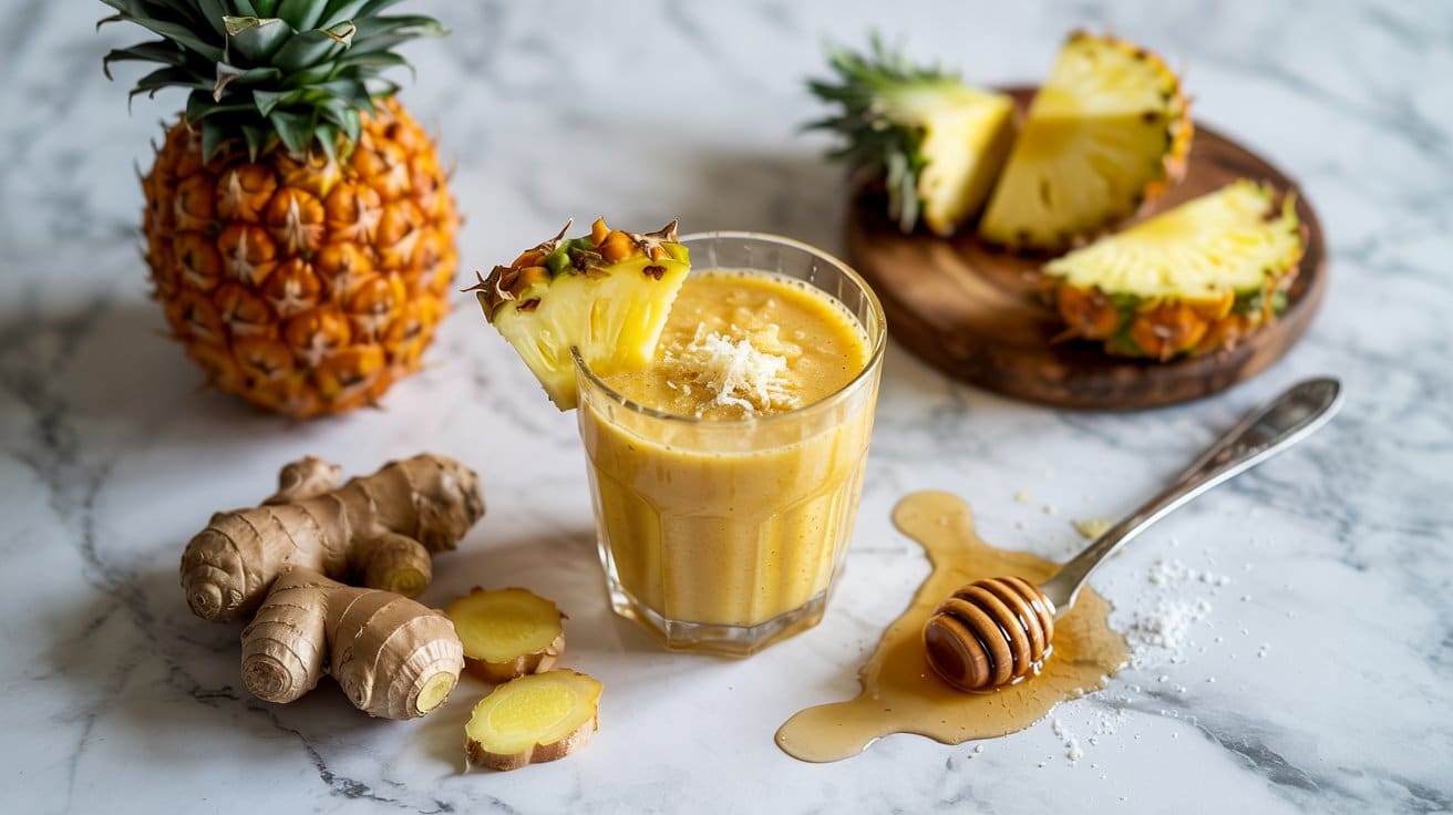 Pineapple ginger digestive smoothie a ssb