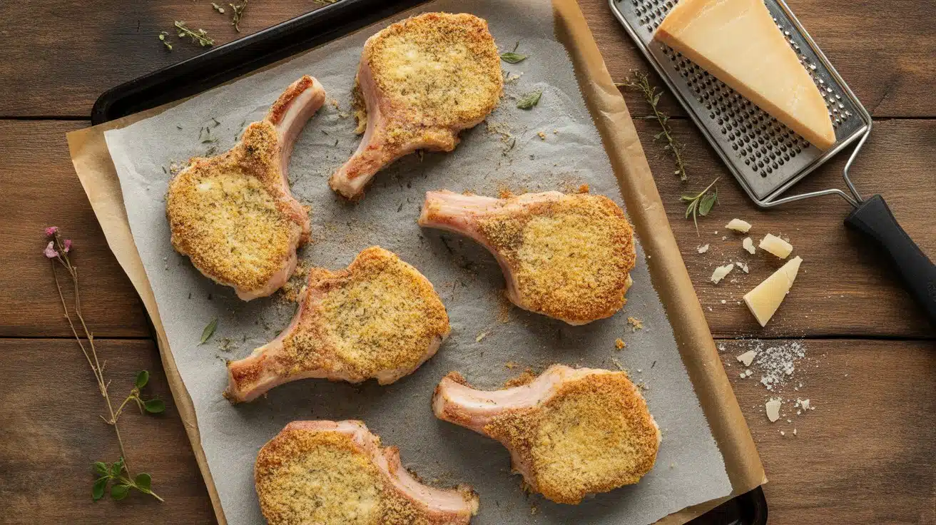 Baked low carb parmesan pork chops