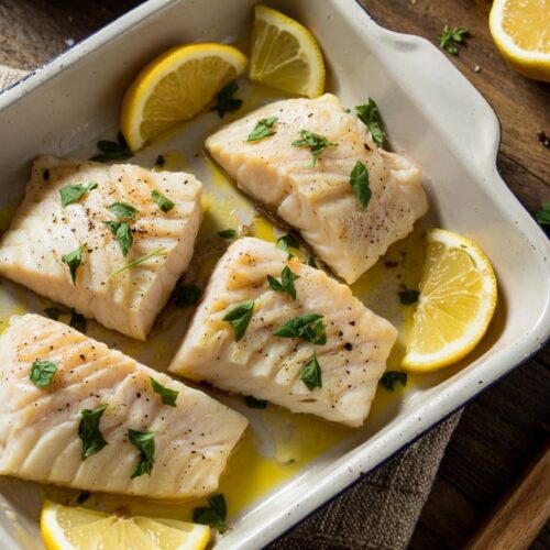 Lemon herb baked haddock a bright top