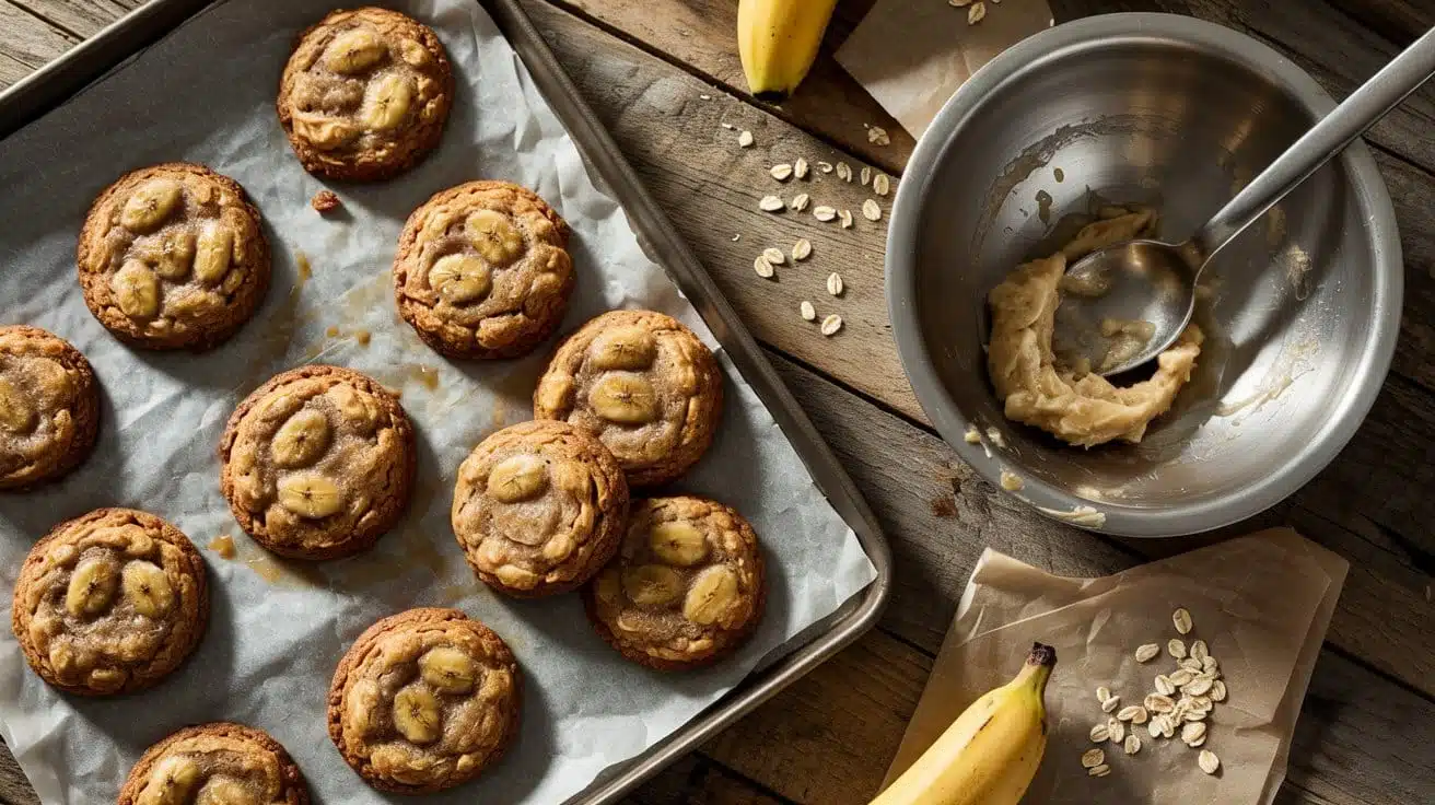 Banana oatmeal cookies a bright top do na