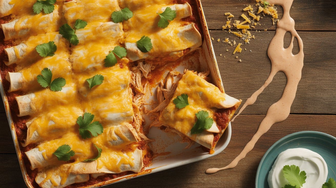 Chicken enchilada casserole a bright t
