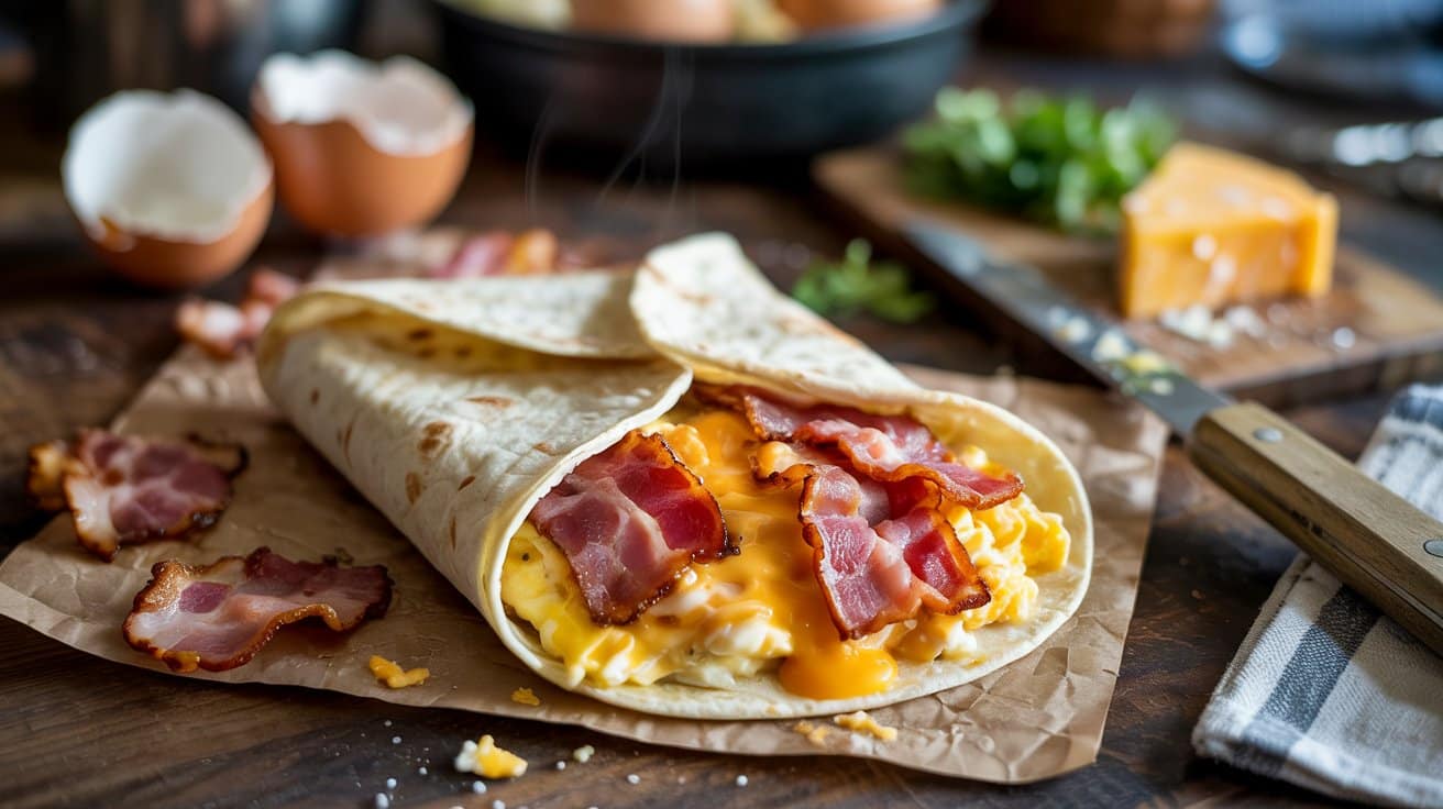 Classic bacon egg and cheese breakfast