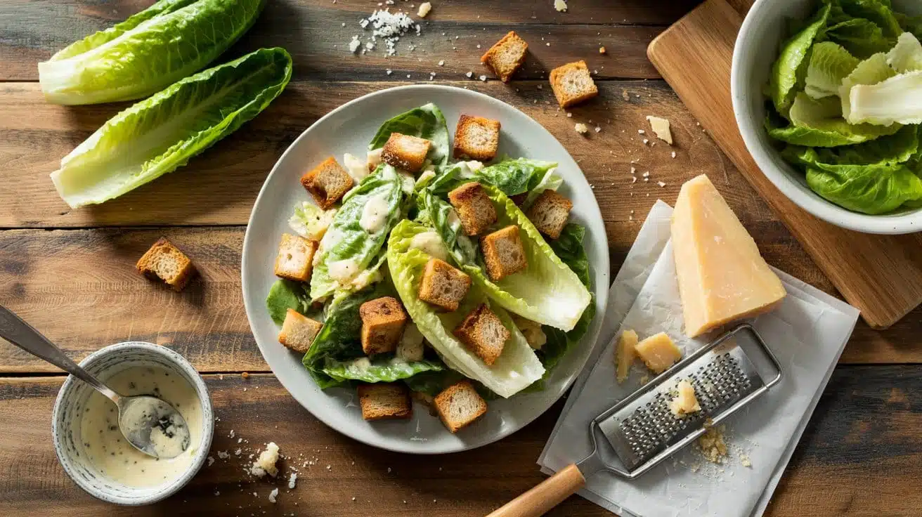1 classic caesar salad with romaine and dmvdlusyq8o qmfhvkufiw qwlbjumqsra87e