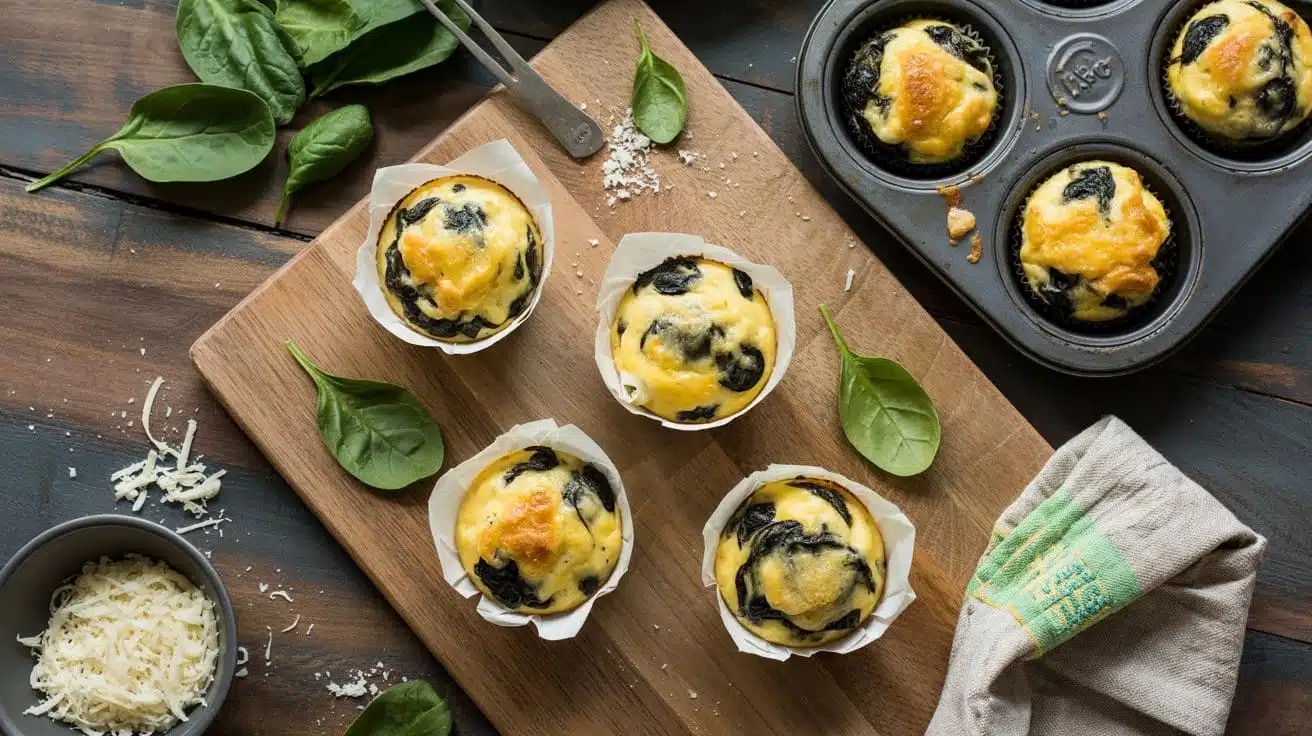 Egg muffins with spinach and cheese a 992thkmbq