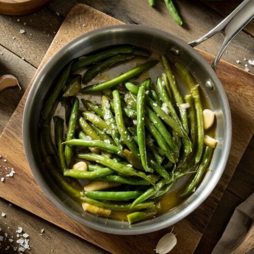 Garlic sauteed green beans a bright to