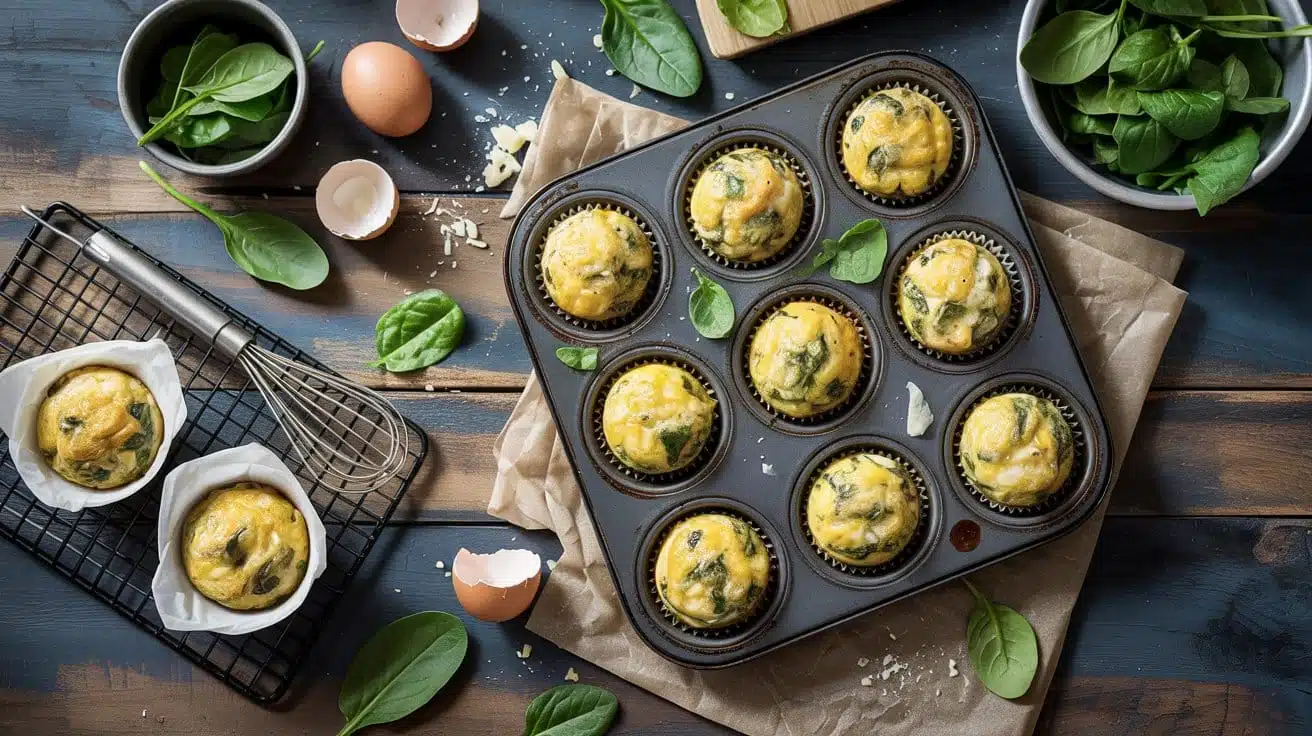 Keto egg muffins a bright top down rus