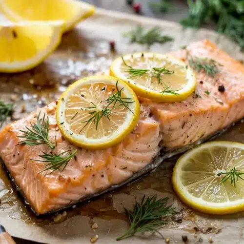Lemon dill baked salmon a bright top d