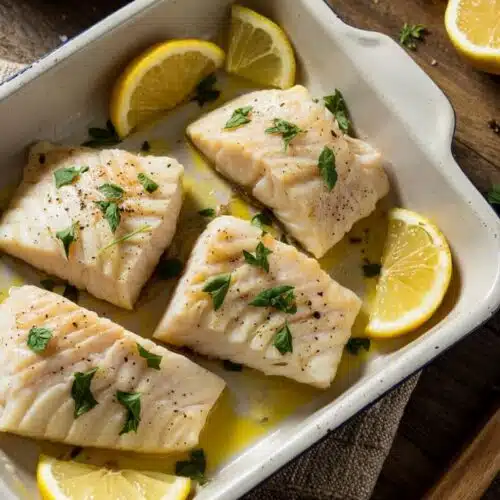 Lemon herb baked haddock a bright top