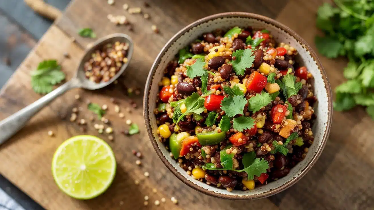 Quinoa black bean salad a bright top d olhkyw