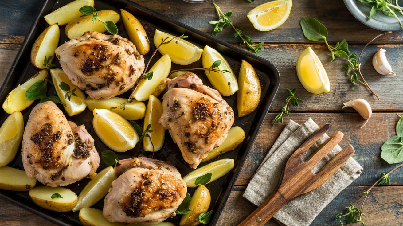 Sheet pan greek lemon oregano chicken h4uw nx c4jdygw