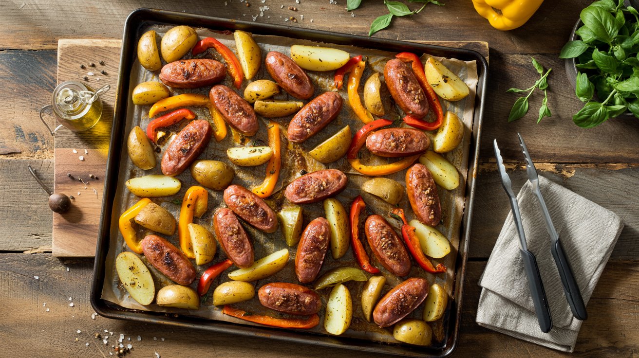 1 sheet pan spicy sausage and potatoes w j7v ttnts svb2kahpqxwq