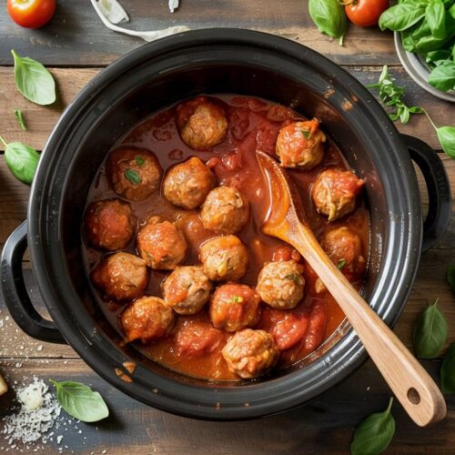 Slow cooker turkey meatballs in marina woygrz