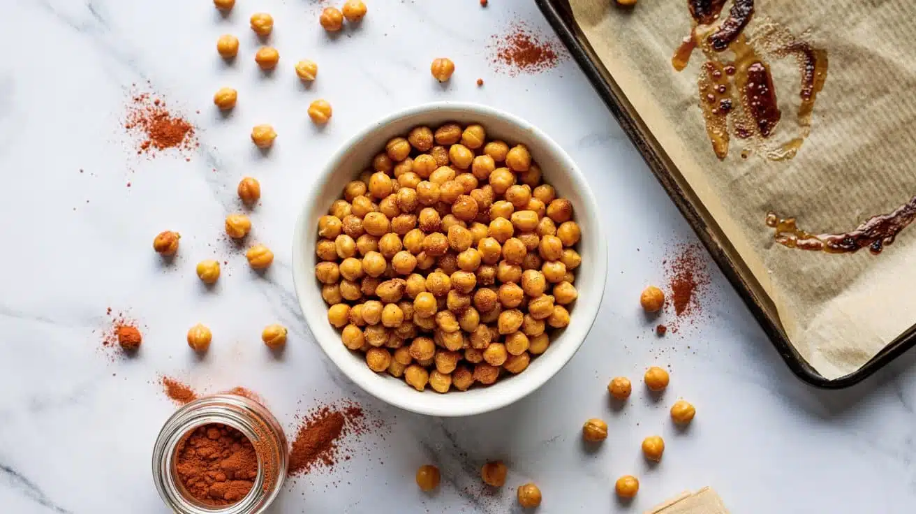 Spicy roasted chickpeas a bright top d eibot